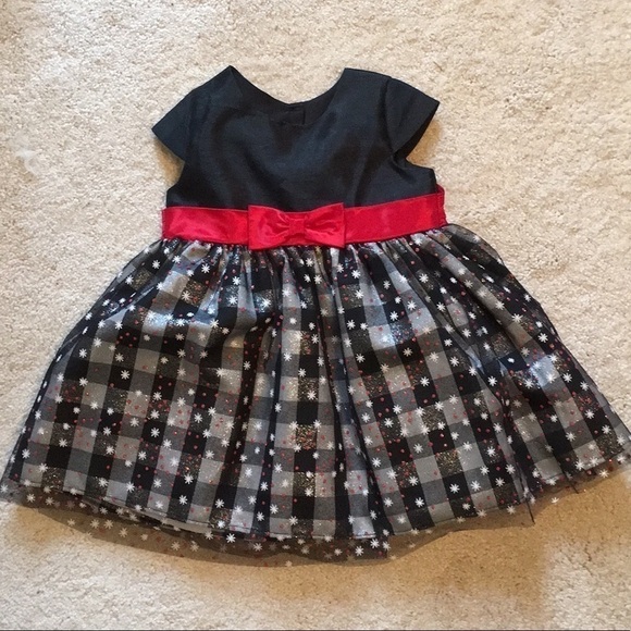 MARMELLATA Black & Red Plaid Snowflakes Dress. P/A1083/2 - Picture 1 of 8